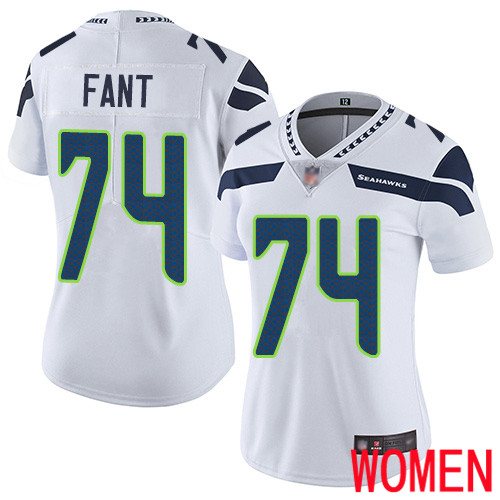 Seattle Seahawks Limited White Women George Fant Road Jersey NFL Football #74 Vapor Untouchable->women nfl jersey->Women Jersey